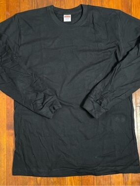 Supreme Black Long Sleeve Crewneck Tee